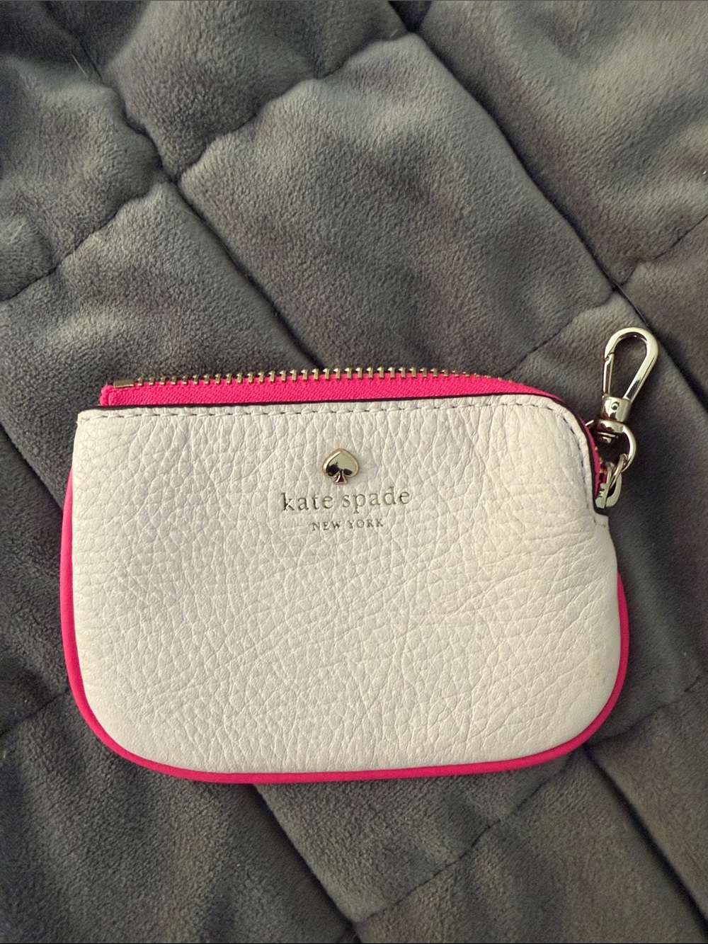 kate spade light and Hot Pink Leather Key & Card Pouch